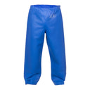 Pantalon imperméable PVC souple bleu électrique PROS Wear modèle 112, taille élastiquée soudure haute fréquence - vue de face.