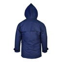 Parka imperméable PVC souple bleue PROS Wear modèle 103/OCS avec fente de ventilation dorsale - vue de dos.