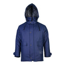 Parka imperméable cirée et molletonnée PROS Wear modèle 103-OCS bleu marine - vue de face 