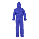 Combinaison imperméable PVC souple bleu électrique PROS Wear modèle 104 avec élastique de cintrage à la taille - vue de dos.