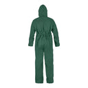 Combinaison imperméable PVC souple vert PROS Wear modèle 104 avec élastique de cintrage à la taille - vue de dos.