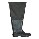 Gros plan : Botte souple soudée par haute fréquence au pantalon waders PROS
Wear SP03, assurant une étanchéité totale.