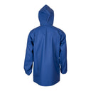 Veste de pluie PVC souple et soudures étanches bleue PROS Wear modèle 101/S  - vue de dos.