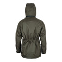 Parka impermeable et respirante molletonnee modele 1031/OC olive fonce PROS Wear protection en membrane certifié EN 343 haute protection thermique et pluie - vue de dos detail elastique de cintrage à la taille