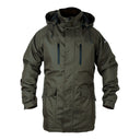 Parka impermeable et respirante molletonnee modele 1031/OC olive fonce PROS Wear protection en membrane certifié EN 343 haute protection thermique et pluie - vue de face sans capuche amovible a fermeture eclair