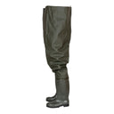 Waders de sécurité renforcé PROS Wear SBM01/B, montrant la botte souple avec embout acier et la protection haute du buste - vue de profil.