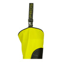 Gros plan : Sangle de maintien logotée PROS avec boucle à clip ajustable du haut de la cuissarde fluo WRM02/FLUO.