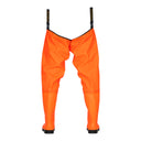 Cuissardes professionnelles haute visibilité PROS Wear WRM02/FLUO, illustrant l'étanchéité totale et la signalisation maximale - vue de dos.