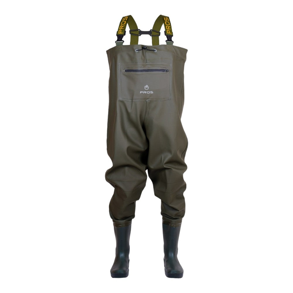 Waders de pêche à la carpe avec renforts genoux et poche étanche, Made in Europe