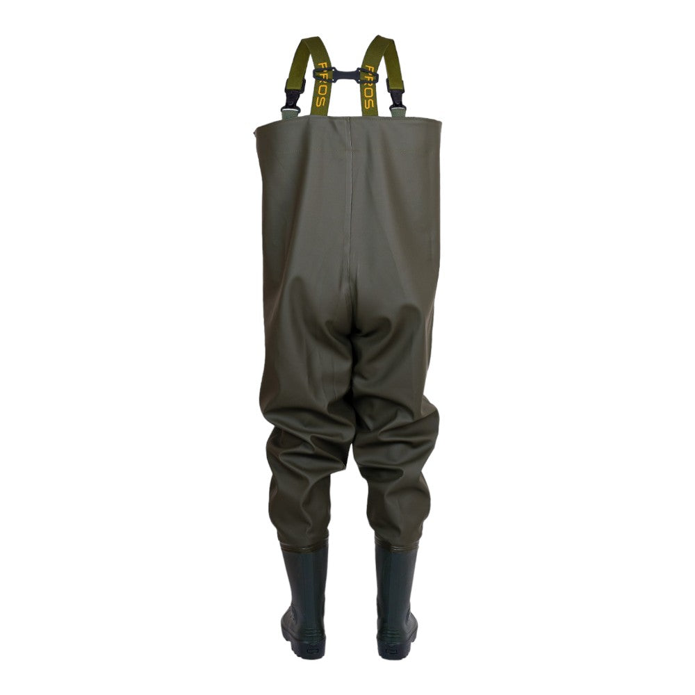 Waders de pêche à la carpe avec renforts genoux et poche étanche, Made in Europe