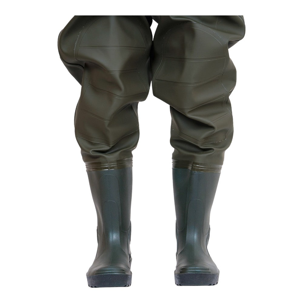 Waders de pêche à la carpe avec renforts genoux et poche étanche, Made in Europe