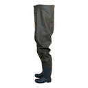 Waders technique PROS Wear modèle SBP/P/01, montrant la coupe ergonomique de la jambe renforcée et la botte souple soudée haute fréquence - vue de profil.