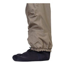 Gros plan profil : Jonction entre le textile respirant beige et le chausson néoprène noir du waders PROS Wear SB04/NEO.