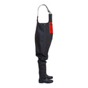 Waders de protection femme WF01/XTREM montrant la coupe ajustée et boutons-pression d'ajustement - vue de profil.