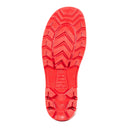 Détail semelle : Semelle rouge crantée à ultra-haute adhérence du waders PROS Wear WH01/XTREM, optimisée pour sols industriels et boueux.