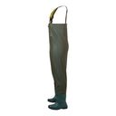 Waders junior étanche PROS Wear modèle SB01/J, montrant la coupe adaptée aux enfants et la soudure haute fréquence de la botte souple - vue de profil.